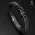 Lederarmband herren mit gravur schwarz uniqal